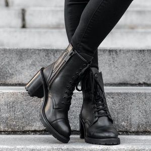 Thursday Boot Company Rebel Heeled Combat Boots Black 7